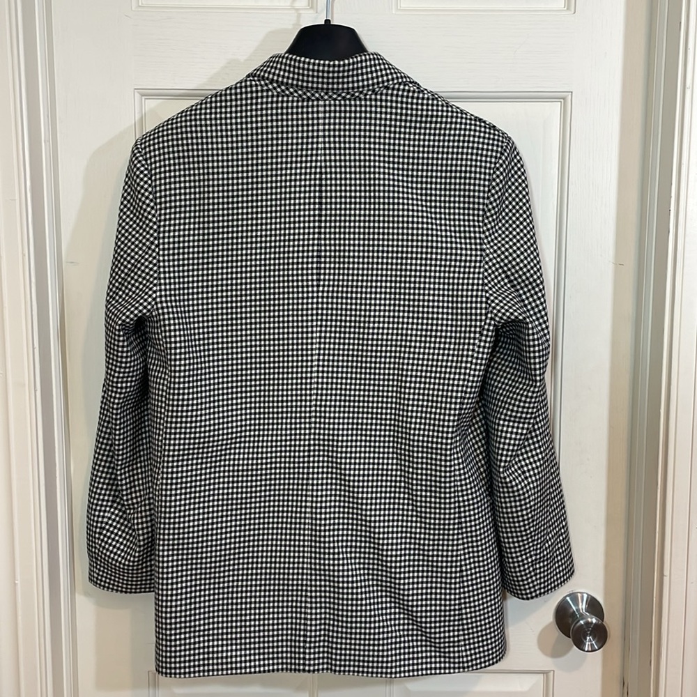 Mango MNG Houndstooth Check Print Double-Breasted Blazer Size S in Black&White - Picture 3 of 4